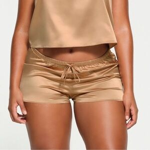 NWT Skims Gold Satin Sleep Shorts Size 2X